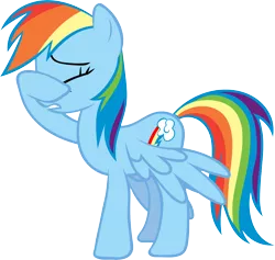 Size: 5803x5500 | Tagged: safe, artist:blindcavesalamander, derpibooru import, rainbow dash, pegasus, pony, absurd resolution, eyes closed, facehoof, female, mare, simple background, solo, transparent background, vector