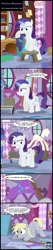 Size: 1551x7283 | Tagged: safe, artist:toxic-mario, derpibooru import, derpy hooves, rarity, pony, absurd resolution, clothes rack, comic, dialogue, female, filly, filly derpy, filly rarity, flag, levitation, magic, sewing, sign, speech bubble, telekinesis, younger