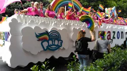 Size: 1200x675 | Tagged: amazon.com, derpibooru import, gay pride, human, irl, irl human, lgbt, murica, photo, pride, pride parade, rainbow dash, safe, united states