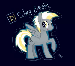 Size: 2100x1850 | Tagged: safe, artist:meekcheep, derpibooru import, oc, oc:silver eagle, unofficial characters only, pony, music notes, raised hoof, wingding eyes