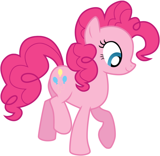 Size: 3575x3500 | Tagged: safe, artist:tomfraggle, derpibooru import, pinkie pie, earth pony, pony, female, high res, mare, simple background, solo, transparent background, vector, walking