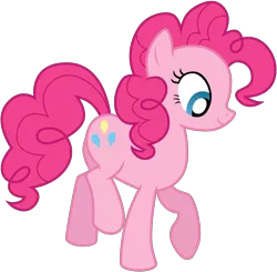 Size: 3575x3500 | Tagged: safe, artist:tomfraggle, derpibooru import, pinkie pie, earth pony, pony, female, high res, mare, simple background, solo, transparent background, vector, walking