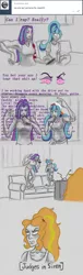 Size: 1164x3804 | Tagged: safe, artist:madness-with-reason, derpibooru import, adagio dazzle, aria blaze, sonata dusk, pony, aria-blazin-it, mixed media, the dazzlings