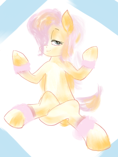 Size: 1080x1440 | Tagged: safe, artist:rupony, derpibooru import, fluttershy, pony, meditating, simple background, solo, yoga