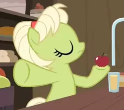Size: 423x376 | Tagged: safe, derpibooru import, screencap, granny smith, earth pony, pony, the perfect pear, adorasmith, cropped, cute, madorable, solo, young granny smith