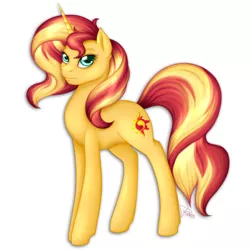 Size: 2000x2000 | Tagged: safe, artist:puggie, derpibooru import, sunset shimmer, pony, simple background, solo, white background