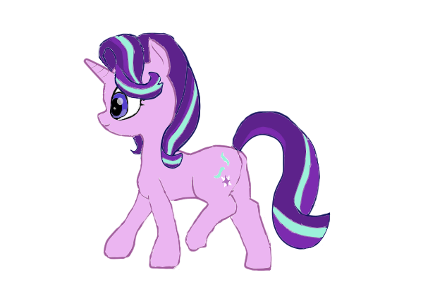 Size: 600x400 | Tagged: safe, artist:violaconcert, derpibooru import, starlight glimmer, pony, simple background, solo, walking, white background