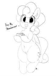 Size: 5000x6799 | Tagged: safe, artist:pabbley, derpibooru import, strawberry sunrise, pegasus, pony, honest apple, absurd resolution, belly button, bipedal, black and white, crotch bulge, cute, dialogue, food, grayscale, looking at you, monochrome, open mouth, pubic fluff, simple background, smiling, solo, strawberry, thunder thighs, white background