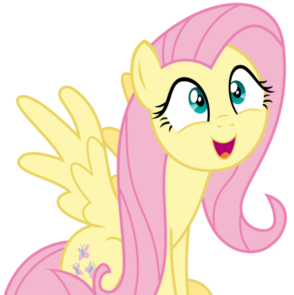 Size: 2806x2819 | Tagged: safe, artist:sketchmcreations, derpibooru import, fluttershy, pony, discordant harmony, cute, happy, open mouth, shyabetes, simple background, sitting, solo, transparent background, vector