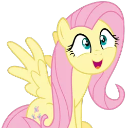 Size: 2806x2819 | Tagged: safe, artist:sketchmcreations, derpibooru import, fluttershy, pony, discordant harmony, cute, happy, open mouth, shyabetes, simple background, sitting, solo, transparent background, vector