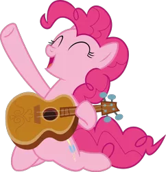 Size: 3000x3098 | Tagged: safe, artist:sollace, derpibooru import, pinkie pie, pony, honest apple, .svg available, guitar, open mouth, simple background, solo, transparent background, vector