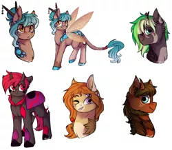 Size: 1743x1518 | Tagged: safe, artist:cloud-drawings, derpibooru import, oc, oc:pele, unofficial characters only, grottoling, original species, pony, female, male, mare, simple background, stallion, white background