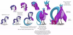 Size: 1024x493 | Tagged: safe, artist:tfsubmissions, derpibooru import, rarity, oc, oc:burning passion, articuno, bird, pony, unicorn, birdified, chest fluff, dialogue, female, male, mare, pokefied, pokémon, raricuno, simple background, species swap, speech change, stallion, transformation, transformation sequence, transformed, white background, wing hands, wings