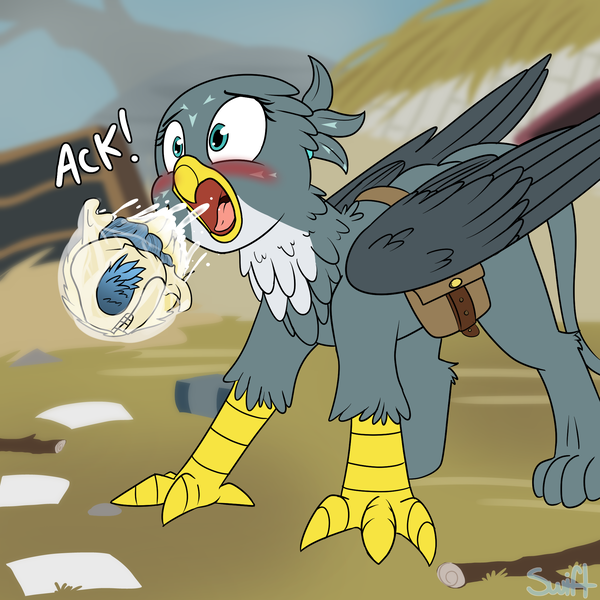 Size: 2000x2000 | Tagged: questionable, semi-grimdark, artist:swiftsketchpone, derpibooru import, gabby, goldengrape, sir colton vines iii, gryphon, blushing, bone, dead, digestion, disposal, female, fetish, food chain, gabbypred, griffons doing griffon things, implied goldengrape, open mouth, pellet, post-vore, predator, prey, skull, solo, solo female, tongue out, vore