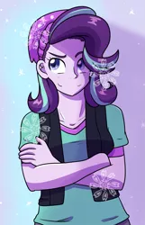 Size: 1449x2252 | Tagged: safe, artist:cloureed, derpibooru import, starlight glimmer, equestria girls, mirror magic, spoiler:eqg specials, crossed arms, female, solo, waist up