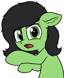 Size: 815x982 | Tagged: safe, artist:smoldix, derpibooru import, oc, oc:anonfilly, unofficial characters only, earth pony, pony, bust, female, filly, looking at you, reaction image, simple background, solo, transparent background