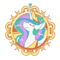 Size: 3000x3000 | Tagged: safe, artist:crownedspade, derpibooru import, princess celestia, alicorn, pony, crown, eyes closed, female, jewelry, mare, regalia, smiling, solo