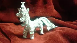 Size: 2560x1440 | Tagged: safe, artist:thefoilguy, derpibooru import, moondancer, pony, unicorn, aluminum, foil, photo, sculpture, traditional art