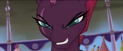Size: 2048x854 | Tagged: safe, derpibooru import, official, screencap, tempest shadow, pony, unicorn, my little pony: the movie, broken horn, evil grin, faic, female, grin, smiling, smug, smugest shadow, solo