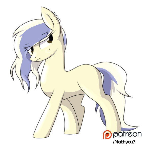 Size: 577x577 | Tagged: safe, artist:commypink, derpibooru import, oc, oc:sam, unofficial characters only, earth pony, pony, :t, looking back, patreon, patreon logo, simple background, solo, transparent background