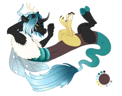 Size: 1140x900 | Tagged: artist:bijutsuyoukai, derpibooru import, draconequus, hybrid, interspecies offspring, oc, oc:ambrosia nectar, offspring, parent:discord, parent:queen chrysalis, parents:discolis, safe, simple background, solo, transparent background, unofficial characters only