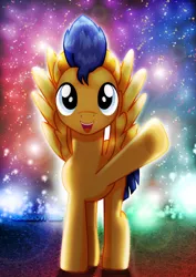 Size: 1600x2263 | Tagged: safe, artist:jucamovi1992, derpibooru import, flash sentry, pegasus, pony, my little pony: the movie, cute, diasentres, fireworks, male, one hoof raised, smiling, solo, stallion, waving