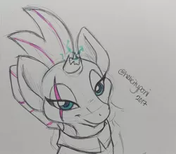 Size: 1200x1048 | Tagged: safe, artist:helicityponi, derpibooru import, tempest shadow, pony, my little pony: the movie, broken horn, eye scar, horn, scar, solo, traditional art