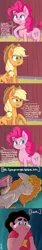 Size: 1024x6144 | Tagged: safe, artist:dsp2003, derpibooru import, applejack, pear butter, pinkie pie, earth pony, human, pony, the perfect pear, absurd resolution, blushing, comic, crossover, crying, female, mare, parody, spoilers for another series, steven quartz universe, steven universe