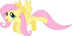 Size: 5583x2797 | Tagged: safe, artist:unfiltered-n, derpibooru import, fluttershy, pony, stare master, absurd resolution, flying, high res, simple background, smiling, solo, spread wings, transparent background, vector, wings