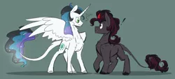 Size: 1600x720 | Tagged: safe, artist:torusthescribe, derpibooru import, oc, oc:atlas, oc:crystallo, oc:tenebris, unofficial characters only, alicorn, pony, male, offspring, parent:king sombra, parent:princess cadance, parent:princess celestia, parent:shining armor, parents:celestibra, parents:shiningcadance, stallion