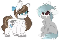 Size: 1024x699 | Tagged: safe, artist:cinnamontee, derpibooru import, oc, oc:alto, oc:melody, unofficial characters only, earth pony, pegasus, pony, chest fluff, colt, female, filly, male, siblings, simple background, sitting, transparent background