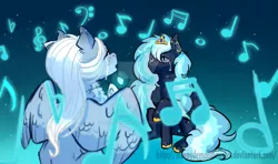 Size: 1024x605 | Tagged: safe, artist:sleepydemonmonster, derpibooru import, oc, unofficial characters only, pony, music to my ears, beautiful, commission, crying, love, singing