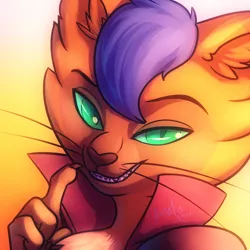 Size: 900x900 | Tagged: abyssinian, anthro, artist:deroko, bust, capper dapperpaws, cat, clothes, derpibooru import, grin, male, my little pony: the movie, portrait, safe, simple background, smiling