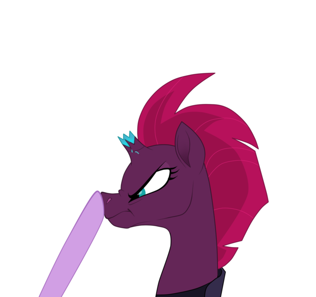 Size: 1561x1470 | Tagged: safe, artist:chroniqlo, derpibooru import, tempest shadow, twilight sparkle, pony, my little pony: the movie, boop, broken horn, non-consensual booping, scrunchy face, simple background, this will end in death, this will end in tears, this will end in tears and/or death, transparent background, xk-class end-of-the-world scenario