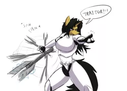 Size: 2500x1789 | Tagged: safe, artist:metalfoxxx, derpibooru import, oc, oc:amber steel, unofficial characters only, anthro, unicorn, armor, big breasts, blade, breasts, clothes, cosplay, costume, dialogue, female, fn-2199, solo, spinning, spoilers for another series, star wars, star wars: the force awakens, stormtrooper, tr-8r, traitor