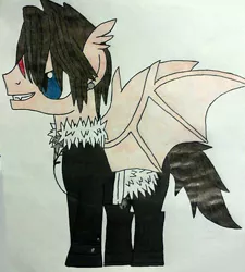 Size: 640x710 | Tagged: safe, artist:charizardangel86, derpibooru import, ponified, bat pony, pony, final fantasy, final fantasy viii, solo, squall leonhart