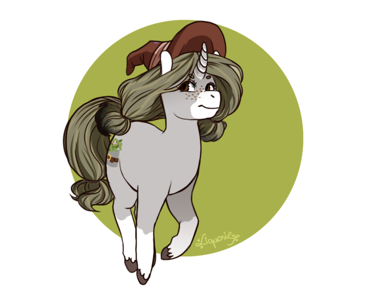 Size: 1014x810 | Tagged: safe, artist:liquorie, derpibooru import, oc, oc:minako, unofficial characters only, pony, unicorn, hat, solo, unshorn fetlocks