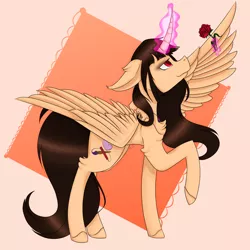 Size: 3850x3850 | Tagged: safe, artist:zombiecupcake101, derpibooru import, oc, oc:spring beauty, unofficial characters only, alicorn, pony, alicorn oc, female, mare, request, requested art, smiling, solo