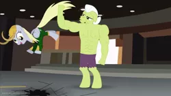 Size: 1280x720 | Tagged: safe, artist:jacob kitts, derpibooru import, derpy hooves, granny smith, anthro, clothes, cosplay, costume, crossover, image, loki, png, re-enacted by ponies, the avengers, the incredible hulk, youtube link
