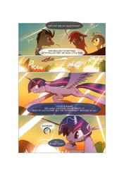 Size: 3541x5016 | Tagged: safe, artist:gashiboka, derpibooru import, applejack, doctor whooves, princess gold lily, time turner, twilight sparkle, twilight sparkle (alicorn), oc, oc:firestorm, alicorn, earth pony, pegasus, pony, comic:recall the time of no return, absurd resolution, comic, pointy ponies