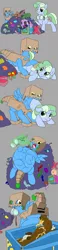 Size: 1000x4326 | Tagged: semi-grimdark, suggestive, artist:dudey64, derpibooru import, oc, oc:box-filly, oc:sweetwater, unofficial characters only, pony, absurd resolution, belly, bone, burp, burping up items, comic, dead, death, digestion, disposal, fetish, goggles, open mouth, pissing, poop, pooping, post-vore, scat, skull, swallowing, throat bulge, tongue out, urine, vore