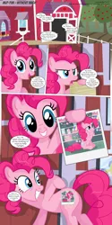 Size: 3300x6596 | Tagged: safe, artist:perfectblue97, derpibooru import, pinkie pie, earth pony, pony, comic:without magic, absurd resolution, apple, apple tree, barn, candy, comic, female, food, implied applejack, implied princess luna, implied twilight sparkle, look at my ass, mare, photo, restraining order, royal guard, sugarcube corner, sweet apple acres, tree, y'all