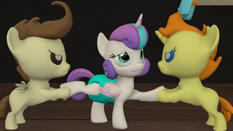 Size: 1920x1080 | Tagged: safe, artist:red4567, derpibooru import, pound cake, princess flurry heart, pumpkin cake, alicorn, pegasus, pony, unicorn, 3d, baby, baby ponies, baby pony, cake twins, colt, diaper, female, fight, filly, flurry heart gets all the foals, lesbian, male, poundflurry, pumpkin heart, pumpoundurry, shipping, source filmmaker, straight