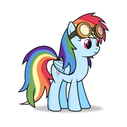 Size: 7000x7000 | Tagged: safe, artist:biel56789, derpibooru import, rainbow dash, pony, absurd resolution, alternate hairstyle, goggles, simple background, solo, transparent background