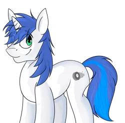 Size: 1305x1285 | Tagged: safe, artist:wulfanite, derpibooru import, oc, oc:shifting gear, unofficial characters only, pony, unicorn, blue hair, green eyes, male, request, requested art, simple background, transparent background