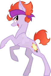 Size: 1024x1505 | Tagged: safe, artist:agentkirin, derpibooru import, fili-second, oc, oc:clever comet, unofficial characters only, earth pony, pony, bandana, female, mare, power ponies, rearing, simple background, solo, transparent background, watermark