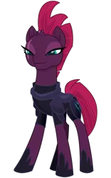 Size: 2000x3200 | Tagged: safe, artist:cheezedoodle96, derpibooru import, tempest shadow, pony, unicorn, my little pony: the movie, .svg available, armor, broken horn, confident, female, lidded eyes, mare, simple background, smiling, smug, smugest shadow, solo, svg, transparent background, vector