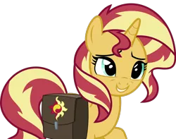 Size: 1107x872 | Tagged: safe, artist:burdo49, derpibooru import, sunset shimmer, pony, equestria girls, mirror magic, spoiler:eqg specials, .svg available, bag, female, lidded eyes, mare, simple background, smiling, solo, svg, transparent background, vector