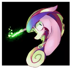 Size: 2343x2212 | Tagged: alicorn, artist:ximsketchs, changeling, derpibooru import, disguise, disguised changeling, fake cadance, fangs, looking at you, open mouth, princess cadance, queen chrysalis, safe, solo