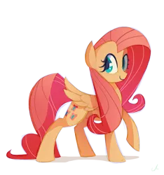 Size: 2625x2800 | Tagged: safe, artist:docwario, derpibooru import, fluttershy, pegasus, pony, female, folded wings, looking at you, looking sideways, mare, raised hoof, simple background, smiling, solo, transparent background